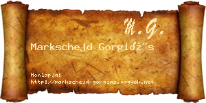 Markschejd Gorgiás névjegykártya